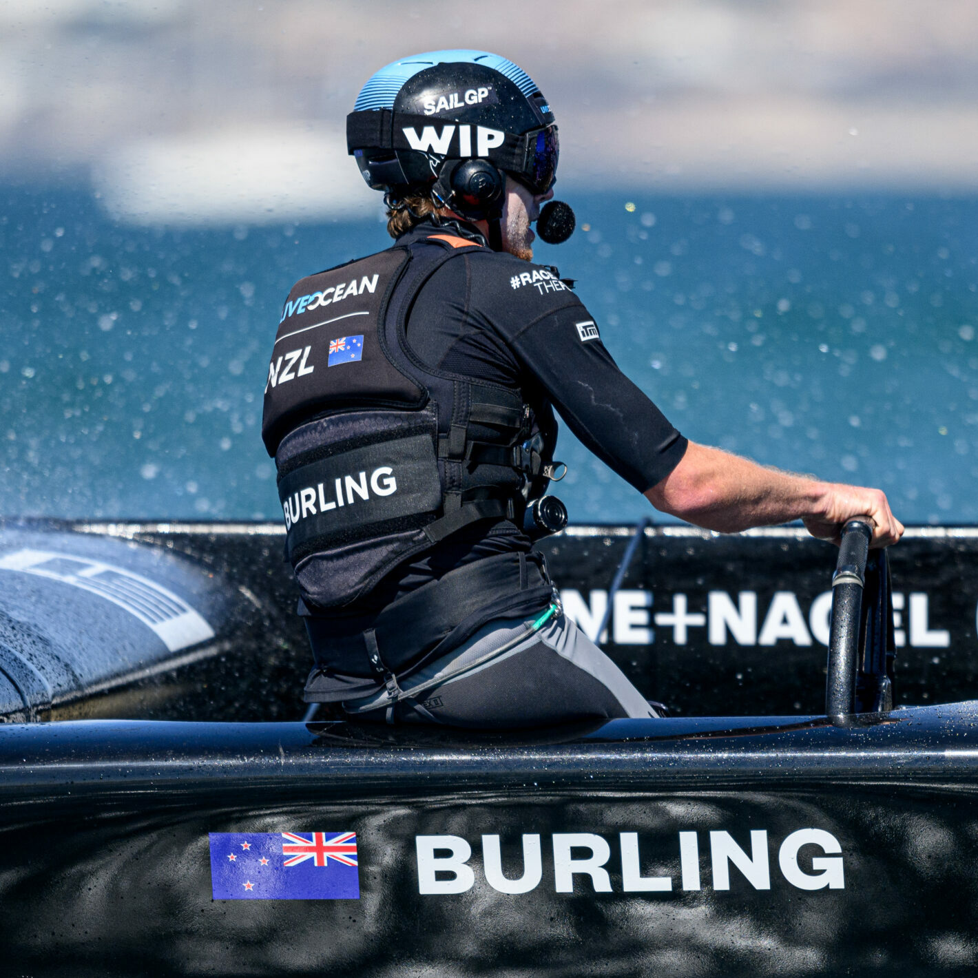 Peter Burling, Co-CEO and driver of New Zealand SailGP Team and Blair Tuke, Co-CEO and wing trimmer of New Zealand SailGP Team, in action on Race Day 1 of the Spain Sail Grand Prix in Cadiz, Andalusia, Spain. 24th September 2022. Photo: Ricardo Pinto for SailGP. Handout image supplied by SailGP