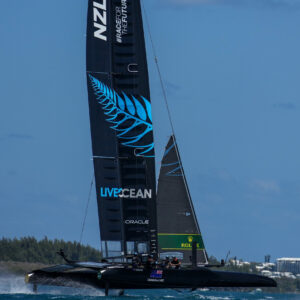 New Zealand SailGP Team helmed by Peter Burling in action at Bermuda SailGP presented by Hamilton Princess, Event 1 Season 2 in Hamilton, Bermuda. 23 April 2021. Photo: Bob Martin for SailGP. Handout image supplied by SailGP