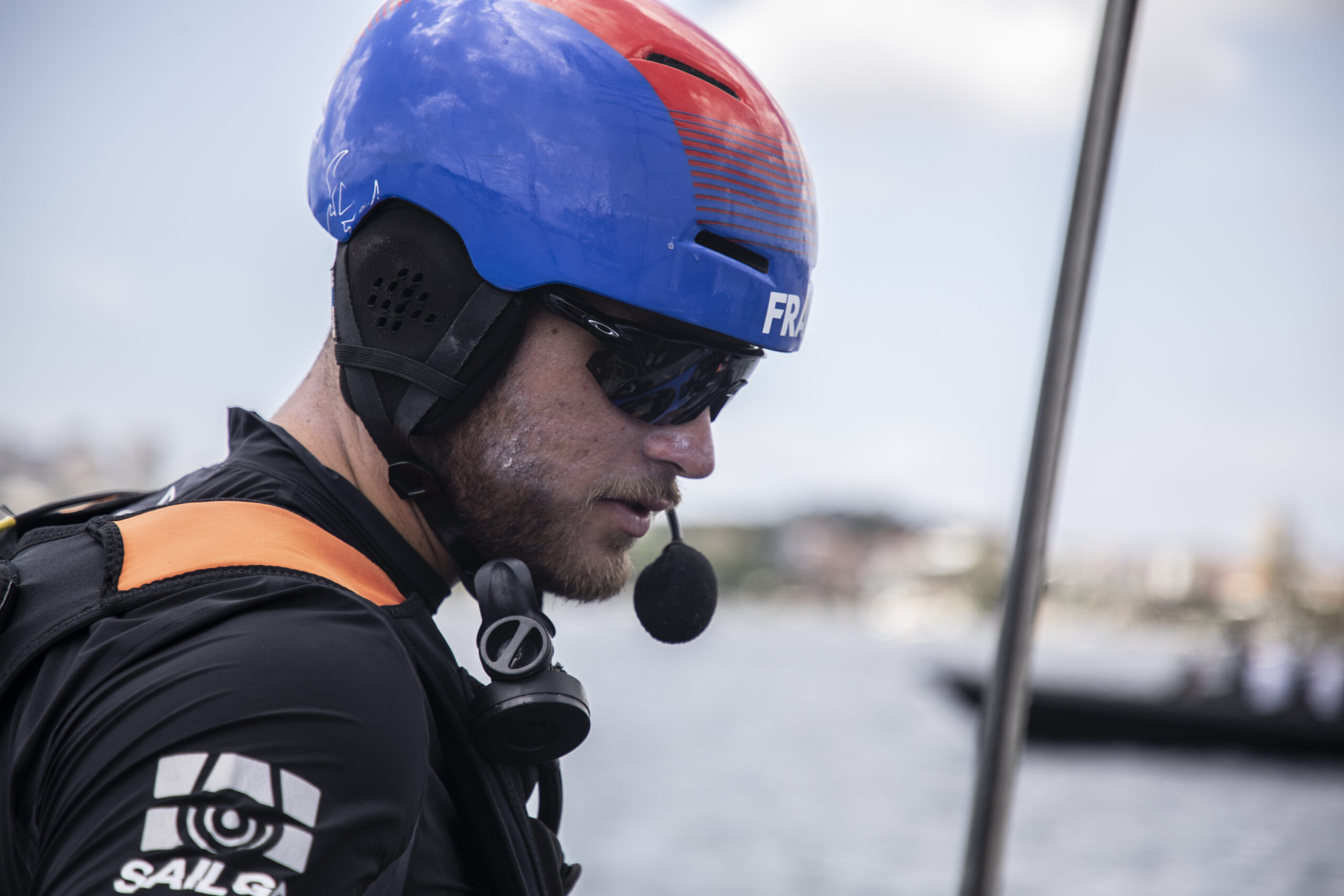 Timothé Lapauw FRA, grinder. Sydney SailGP, Event 1 Season 2 in Sydney Harbour, Sydney, Australia. 28 February 2020. Photo: Eloi Stichelbaut for SailGP. Handout image supplied by SailGP